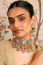 Arshia Green Mint Polki choker set