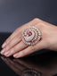 Rose Gold Plated Crystal Studded Finger Ring