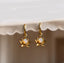 Water lily Lotus Flower Huggie Hoop Earrings