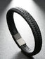 Silver-Plated Wraparound Leather Bracelet