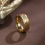 14K Gold Hammered Tungsten Ring