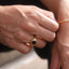 18K Gold Signet Ring - Black Gem Stone Ring For Men