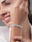 Rhodium-Plated Cubic Zirconia Studded Triple Line Bangle Style Bracelet