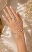 Silver Crystal Leaf Vine Hand Chain Bracelet
