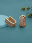 Gold Plated Pink CZ Oval Hoop Earring