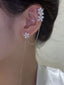 Silver-Plated Alloy Cubic Zirconia Ear Cuff