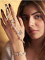 Women Artisan Floral Gemstone Studded Ring Bracelet