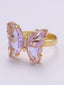 Gold-Plated Crystals-Studded Finger Ring