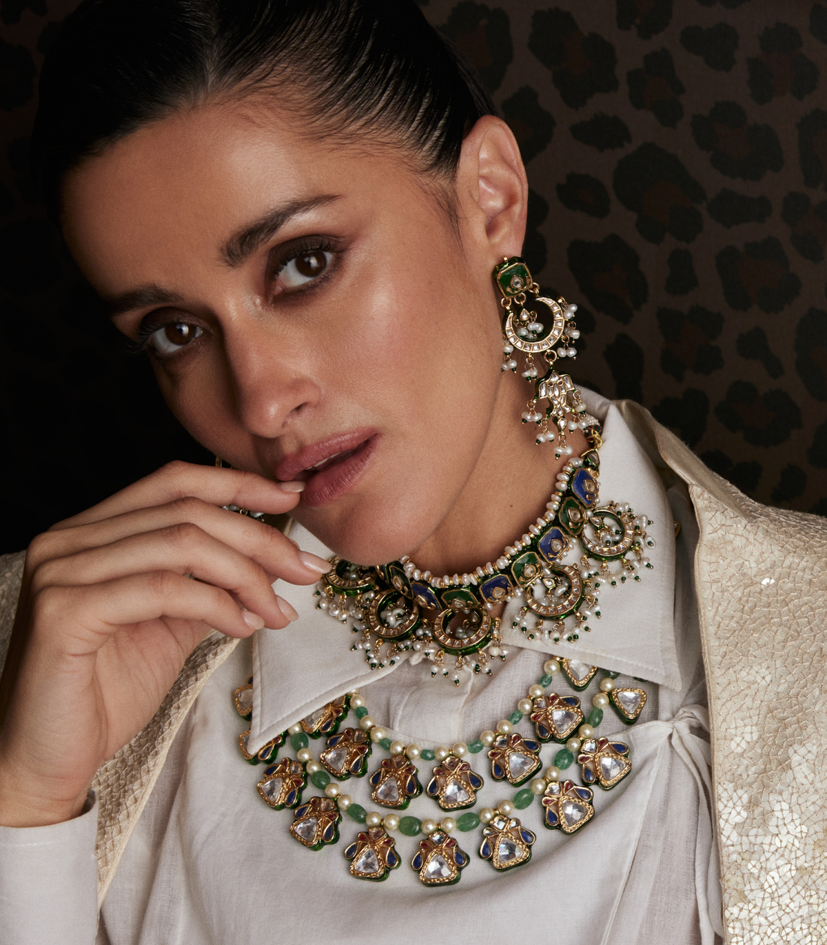 DEEKSHA GREEN KUNDAN NECKLACE SET