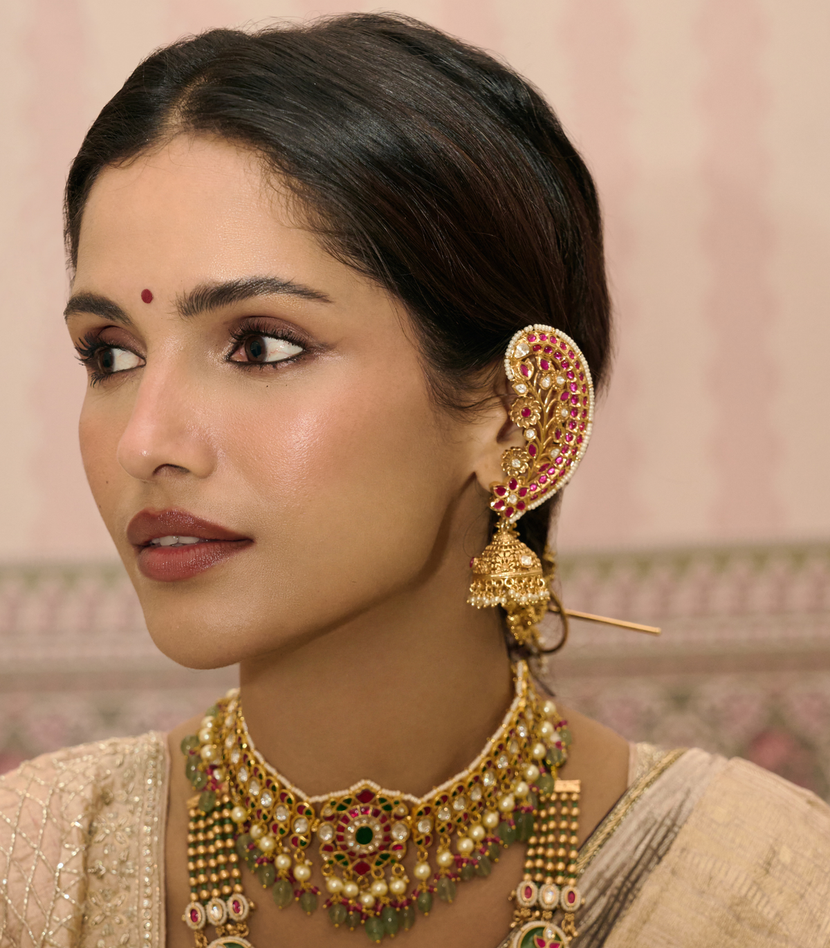 RISHIKA RED & GREEN KUNDAN CHOKER