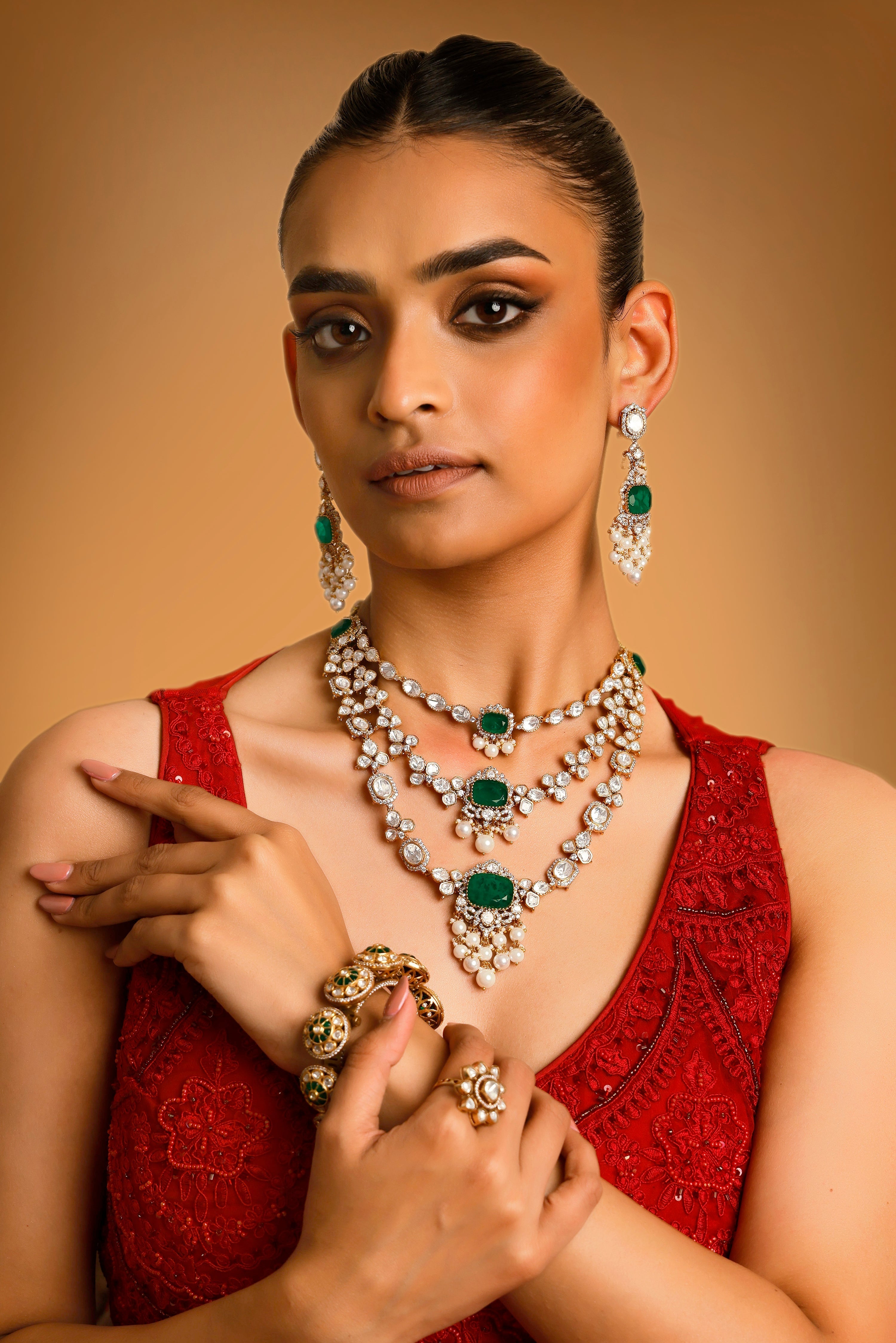 Saiyaara Green Polki Necklace