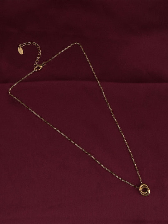 InterLock Gold-Plated Stainless Steel Necklace