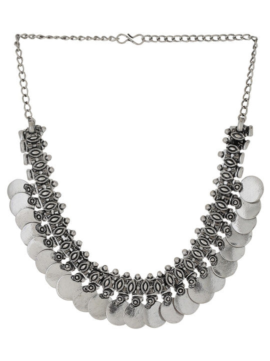 Silver-Plated Oxidised Bohemian Necklace