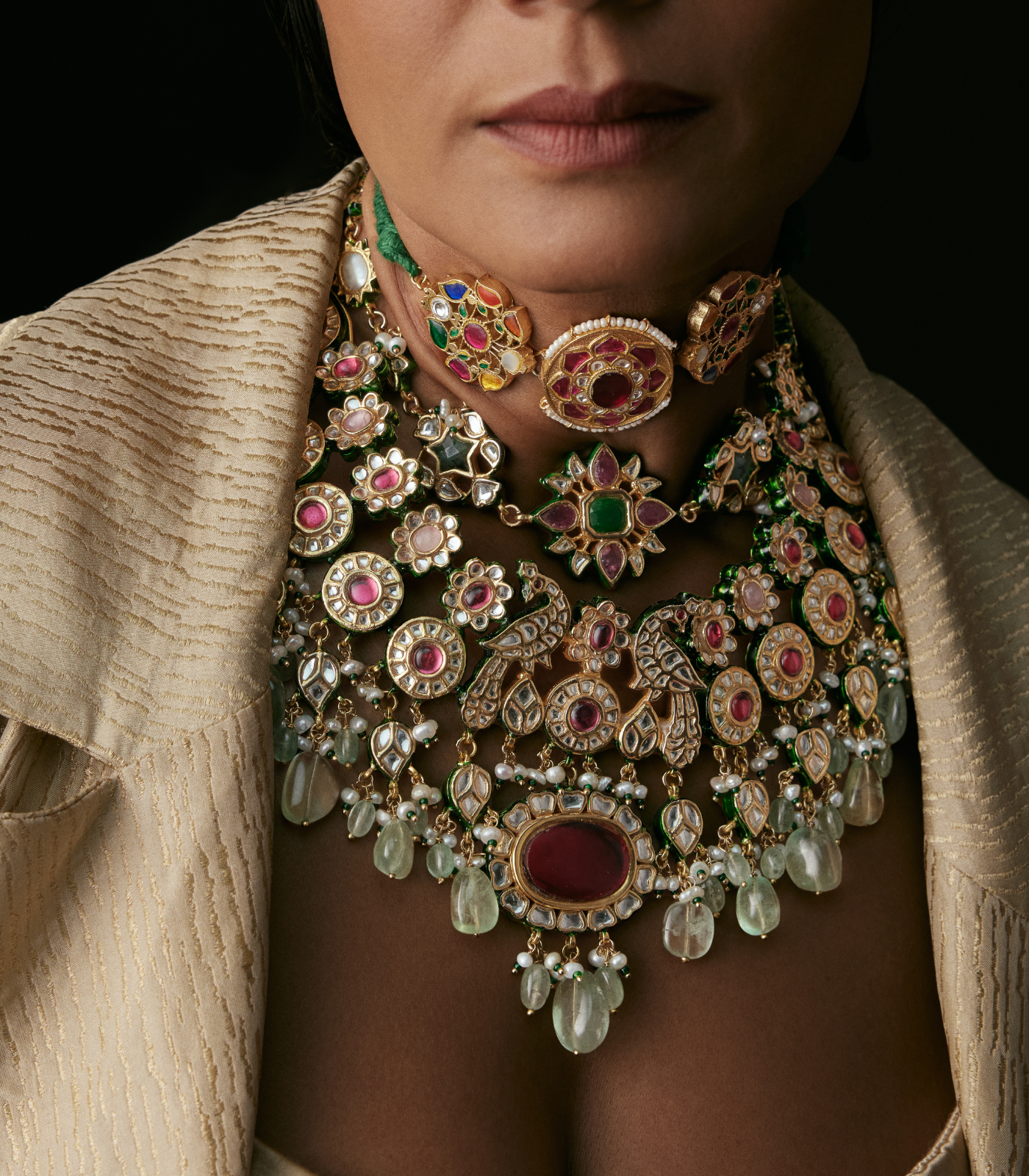 SANVI GREEN KUNDAN CHOKER