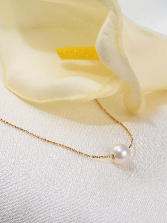 Gold-Plated Delicate Pearl Chain