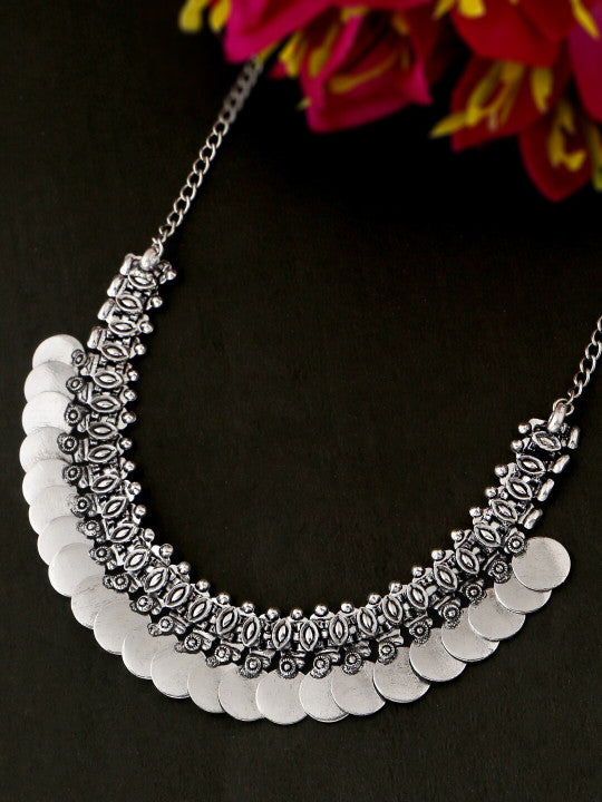 Silver-Plated Oxidised Bohemian Necklace