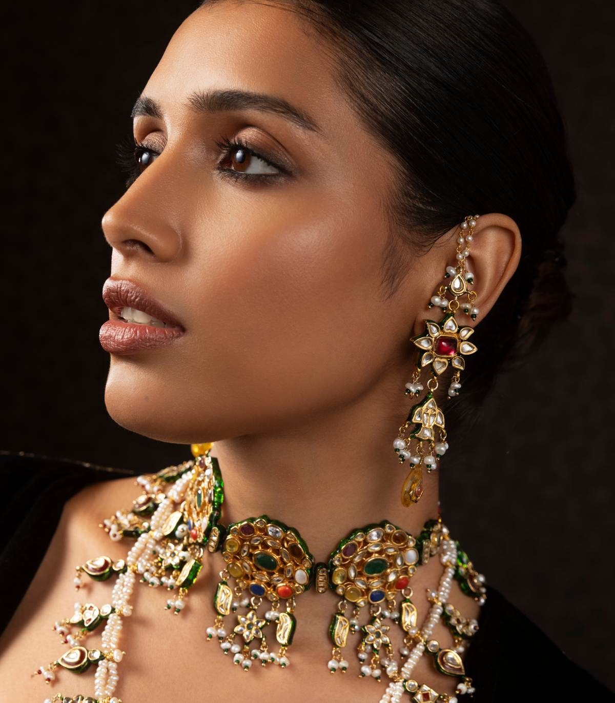 NITARA GREEN KUNDAN CHOKER SET