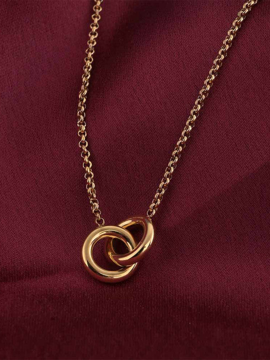 InterLock Gold-Plated Stainless Steel Necklace