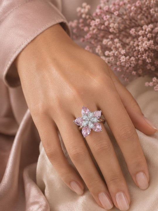 Women Stone Studded & Beaded Finger Ring