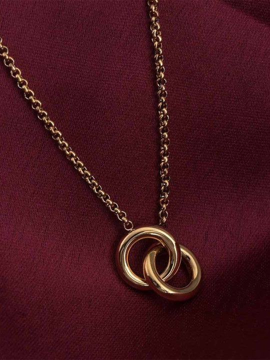 InterLock Gold-Plated Stainless Steel Necklace Secondary image