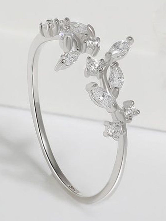 Sterling Silver Rhodium-Plated Cubic Zirconia Finger Ring
