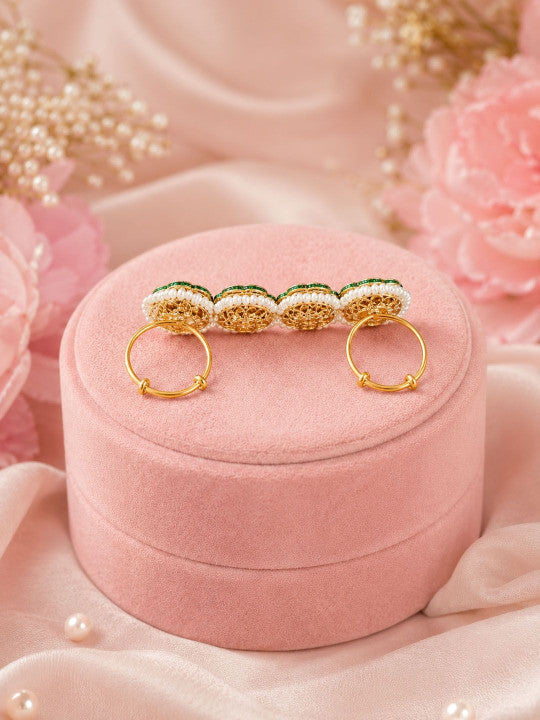 Women Gold-Plated American Diamond Finger Ring