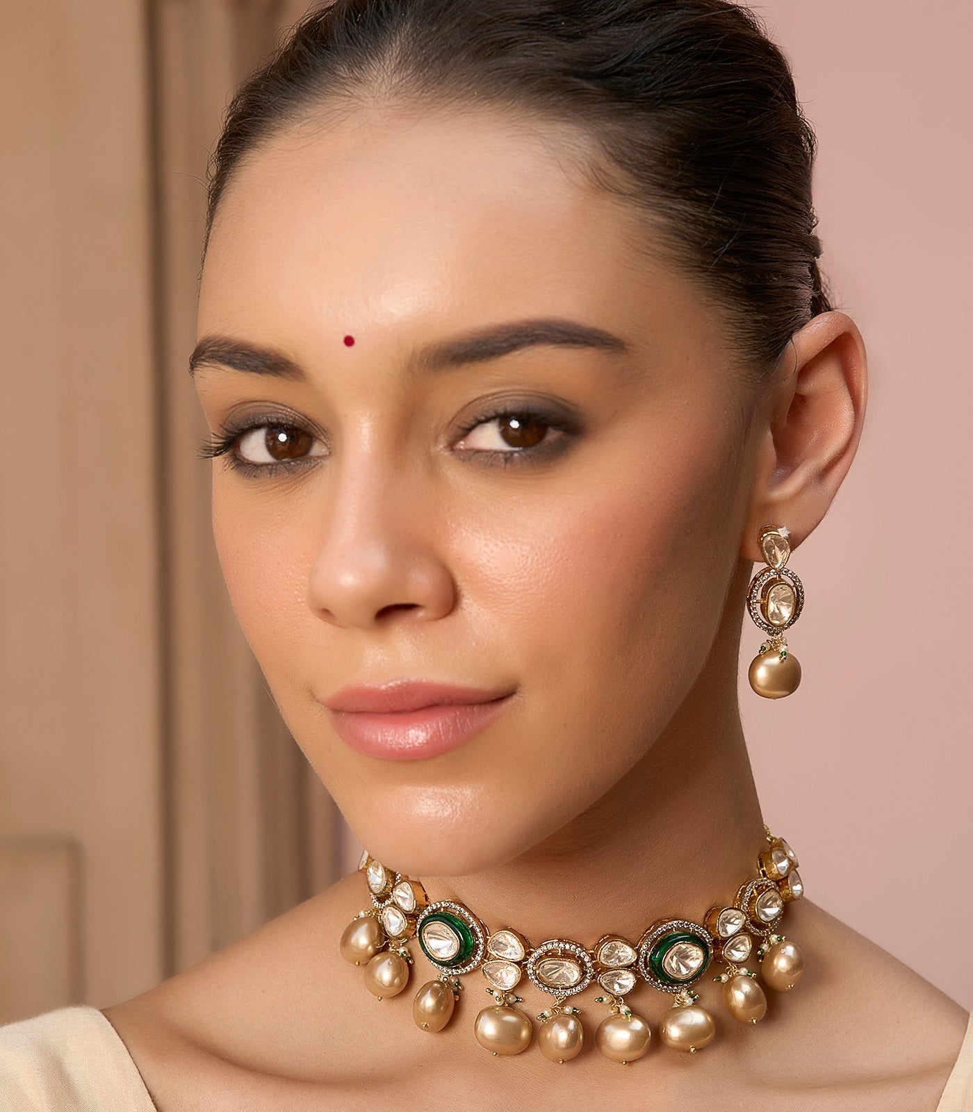 NIYATI GREEN POLKI CHOKER SET