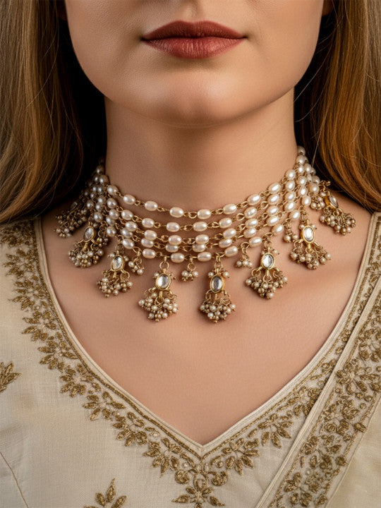Brass Gold-Plated Choker Necklace