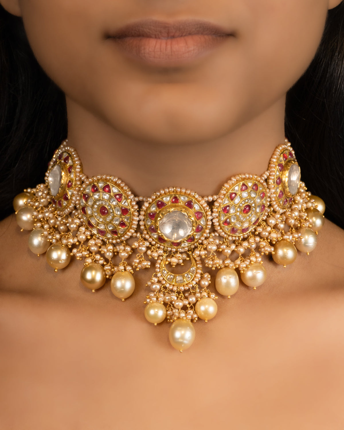 Khushali Choker And Lavanya Chandbalis Polki Set