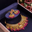 Aanam Necklace and Janki Chandbalis Polki Set