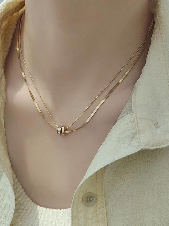 Gold-Plated Layered Necklace