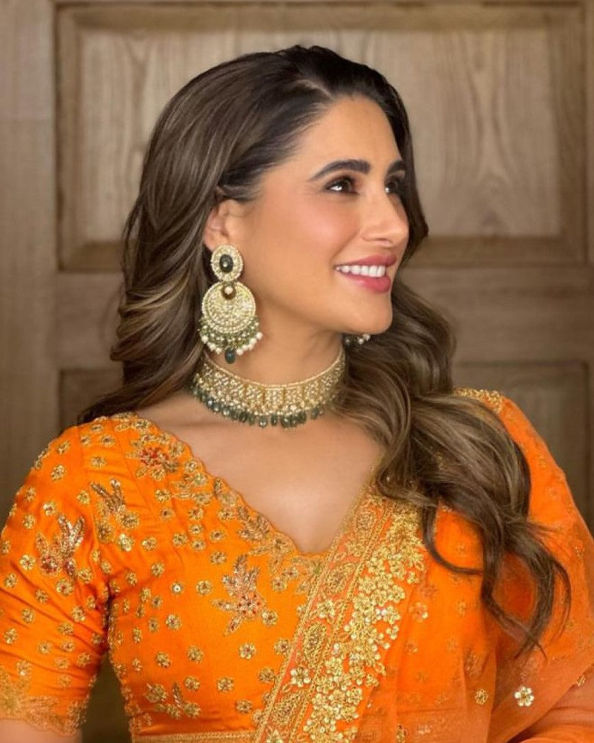 Nargis Fakhri - Saima Choker And Kartiki Chandbalis Polki Set Main image