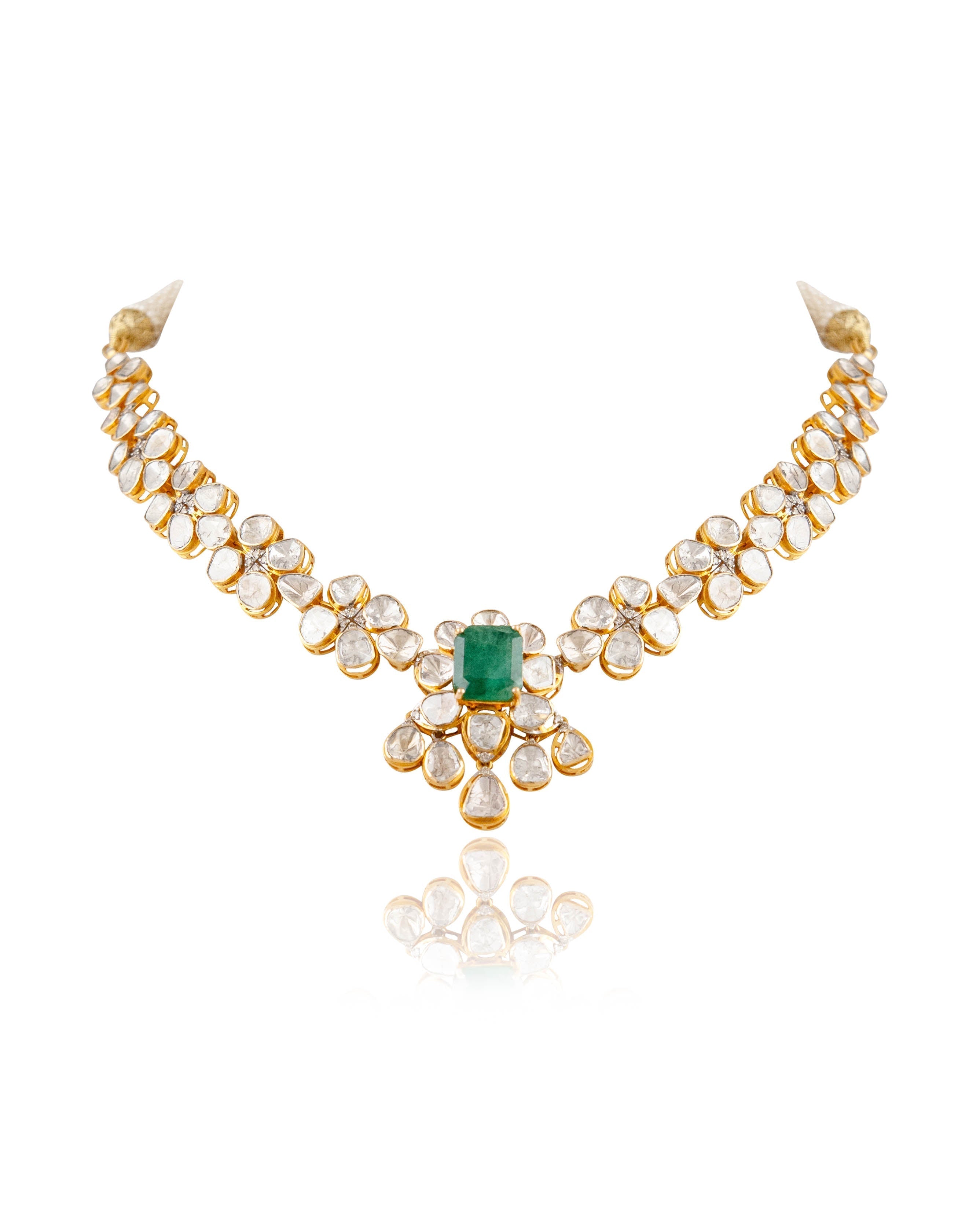 Dakshina Polki And Diamond Necklace