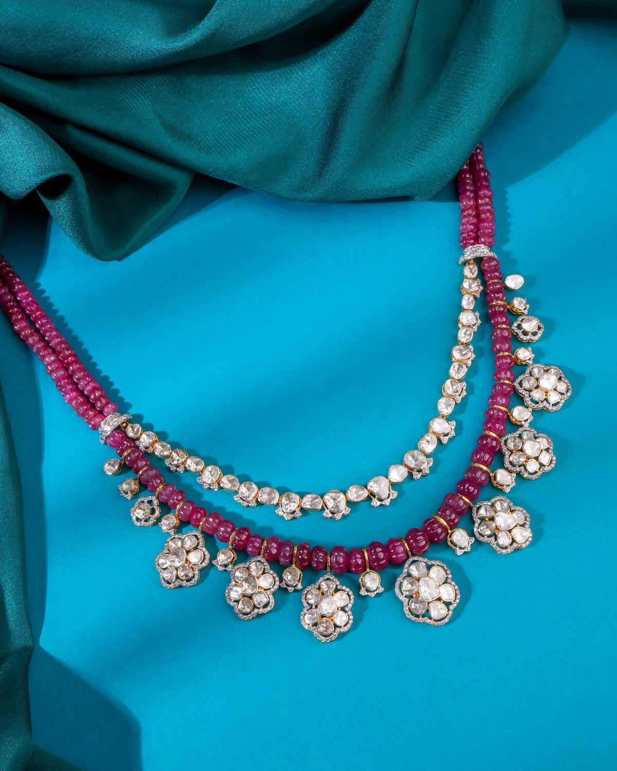 Calla Polki And Diamond Necklace