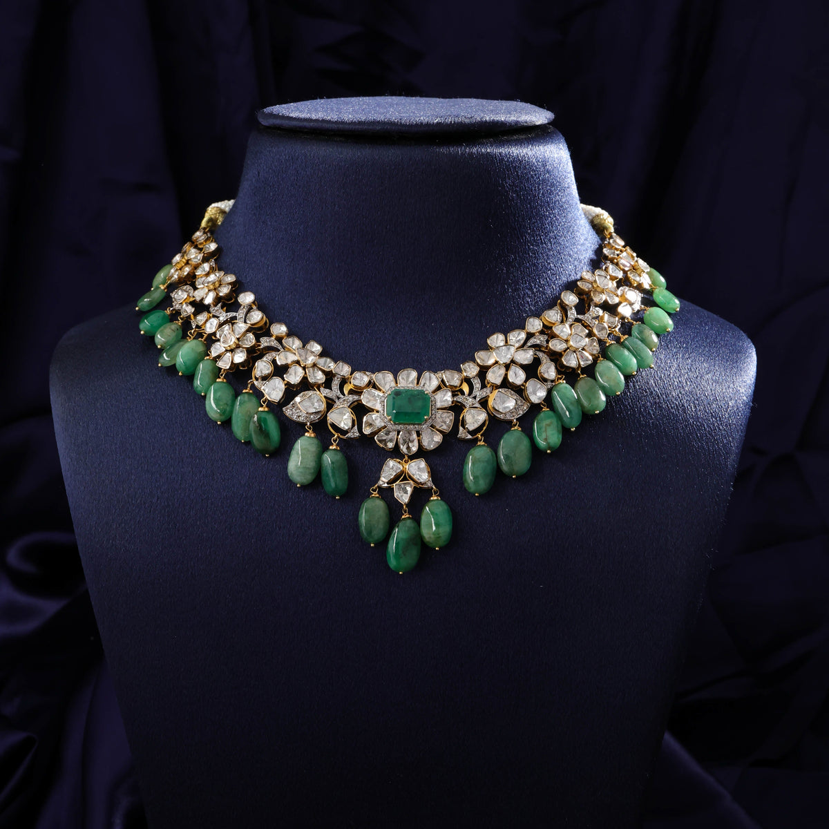 Jasmin Polki And Diamond Necklace