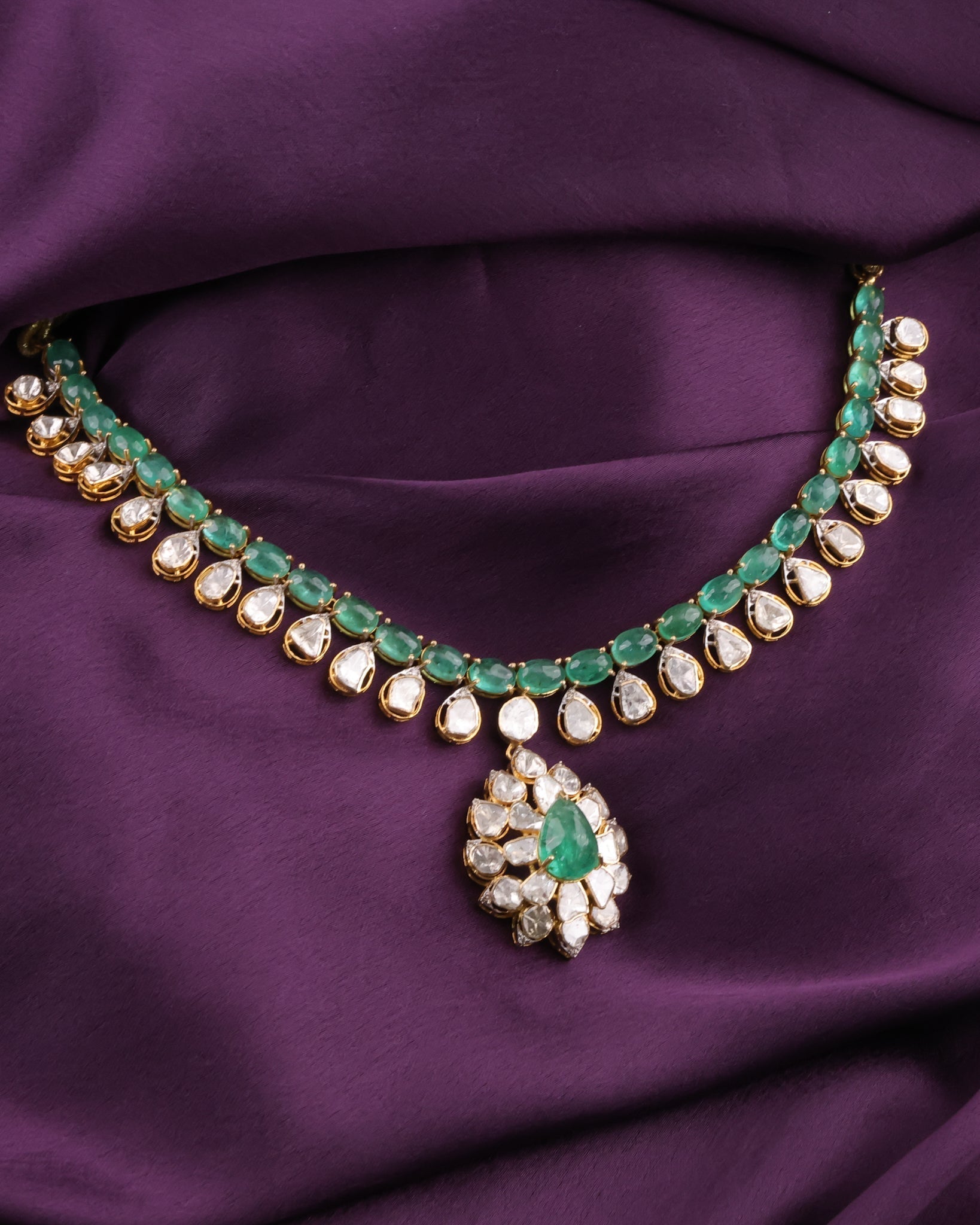 Ariel Polki And Diamond Necklace