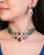 Saira Choker And Ravinah Long Earrings Polki And Diamond Set