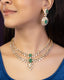 Puravi Necklace And Rushda Long Earrings Polki Set