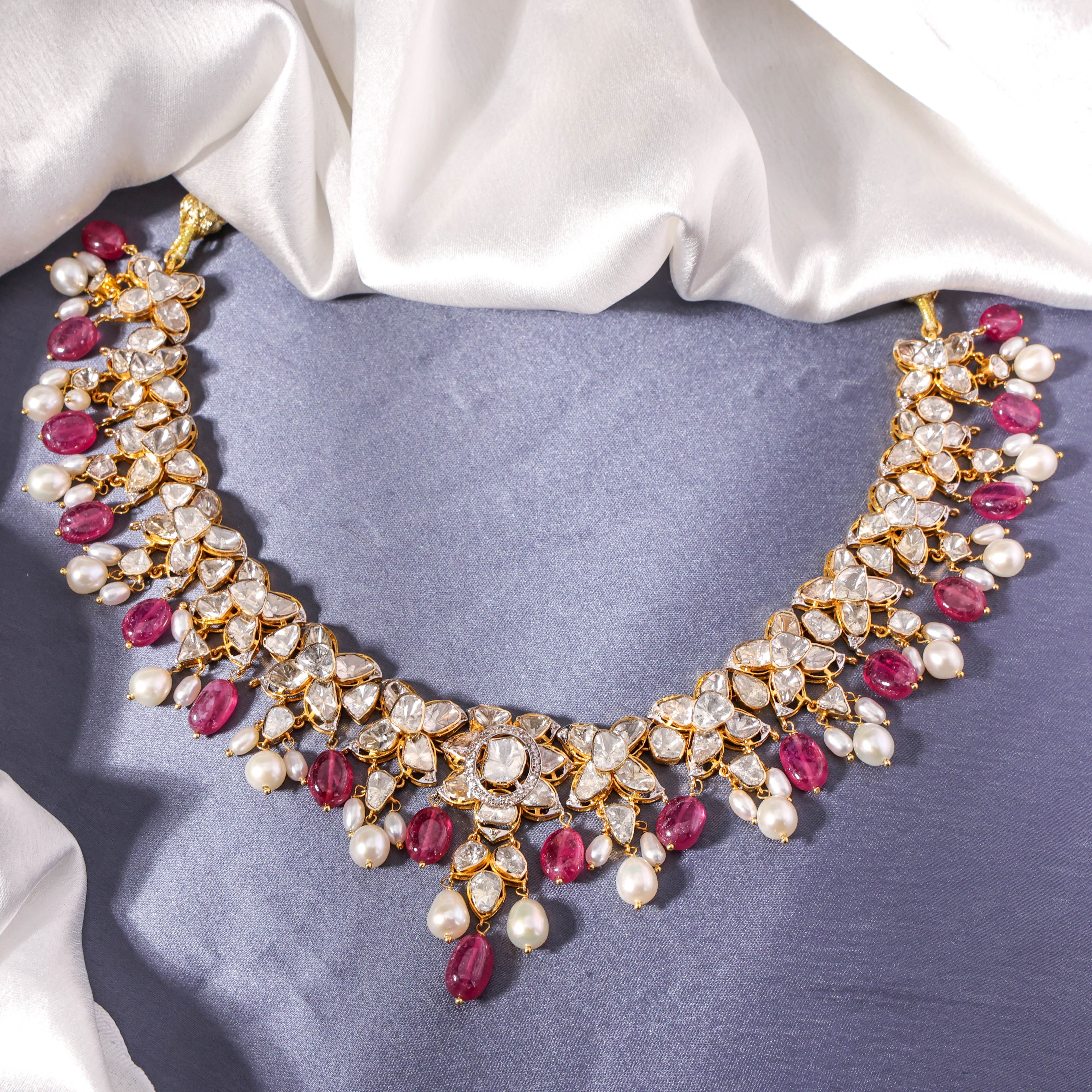 Ruelle Polki And Diamond Necklace