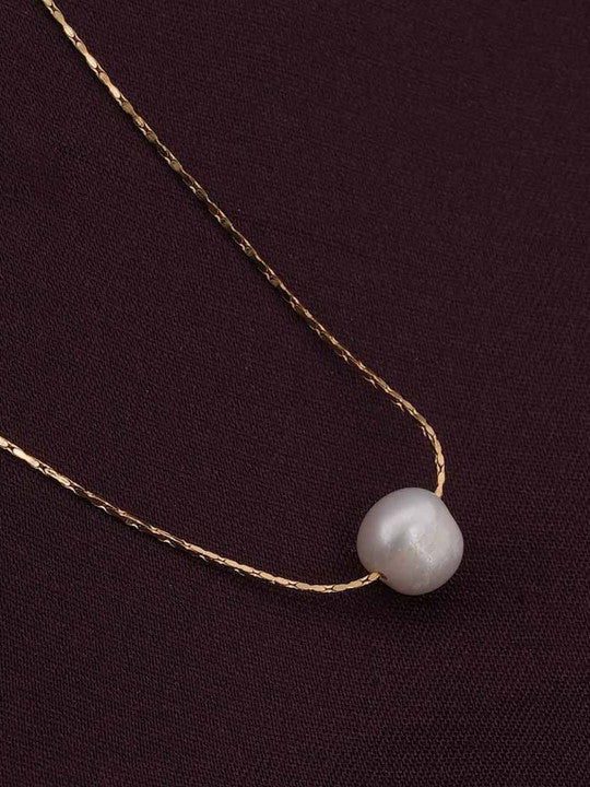 Gold-Plated Delicate Pearl Chain