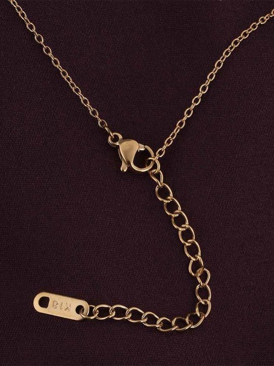 Gold-Plated Stainless Steel Cubic Zirconia Stone Studded Chain