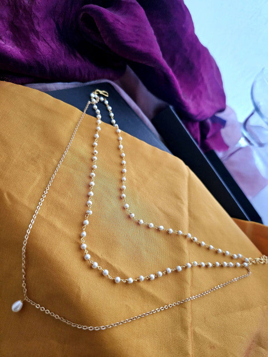 Brass Brass-Plated Layered Necklace Secondary image
