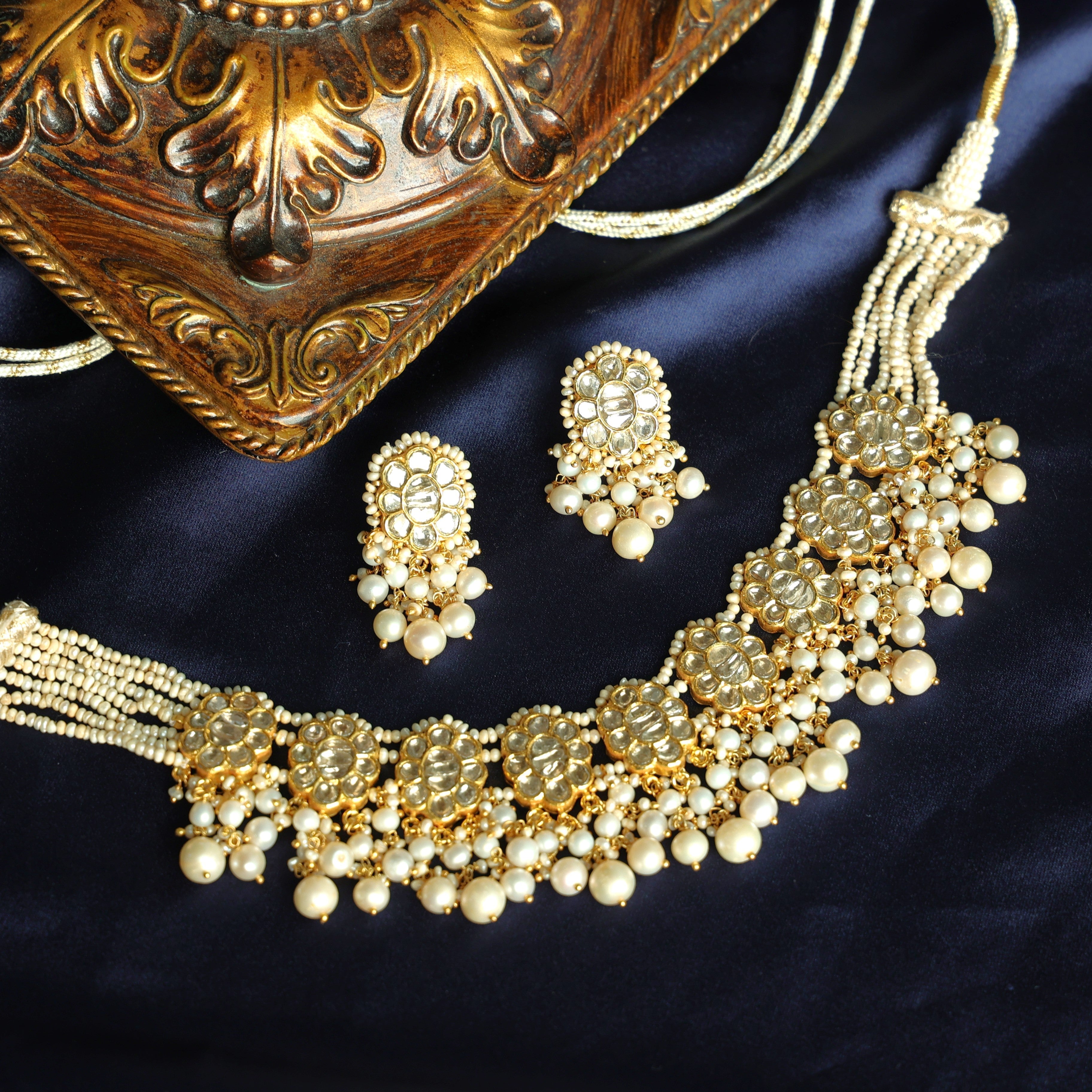 Neelam Choker And Mayuri Tops Polki Set