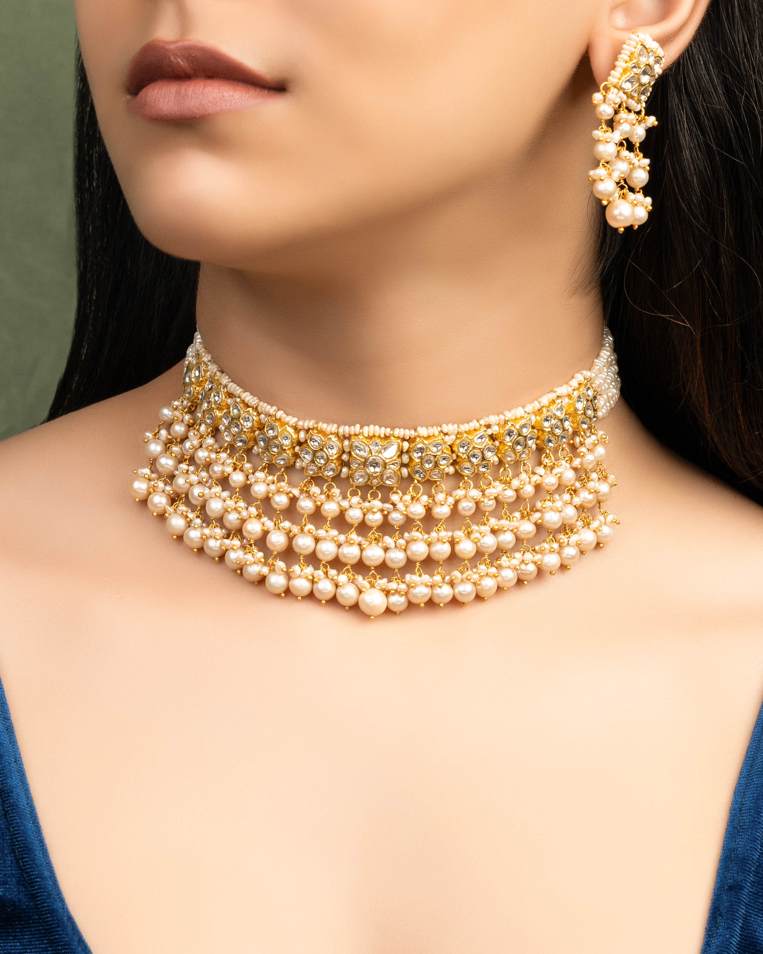Sandya Choker And Juhii Tops Polki Set Main image