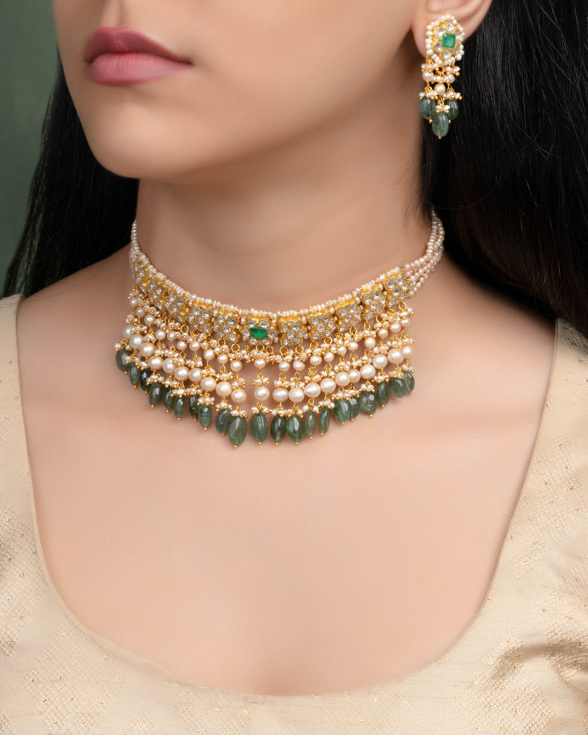 Vritika Choker And Ishanvi Tops Polki Set Main image