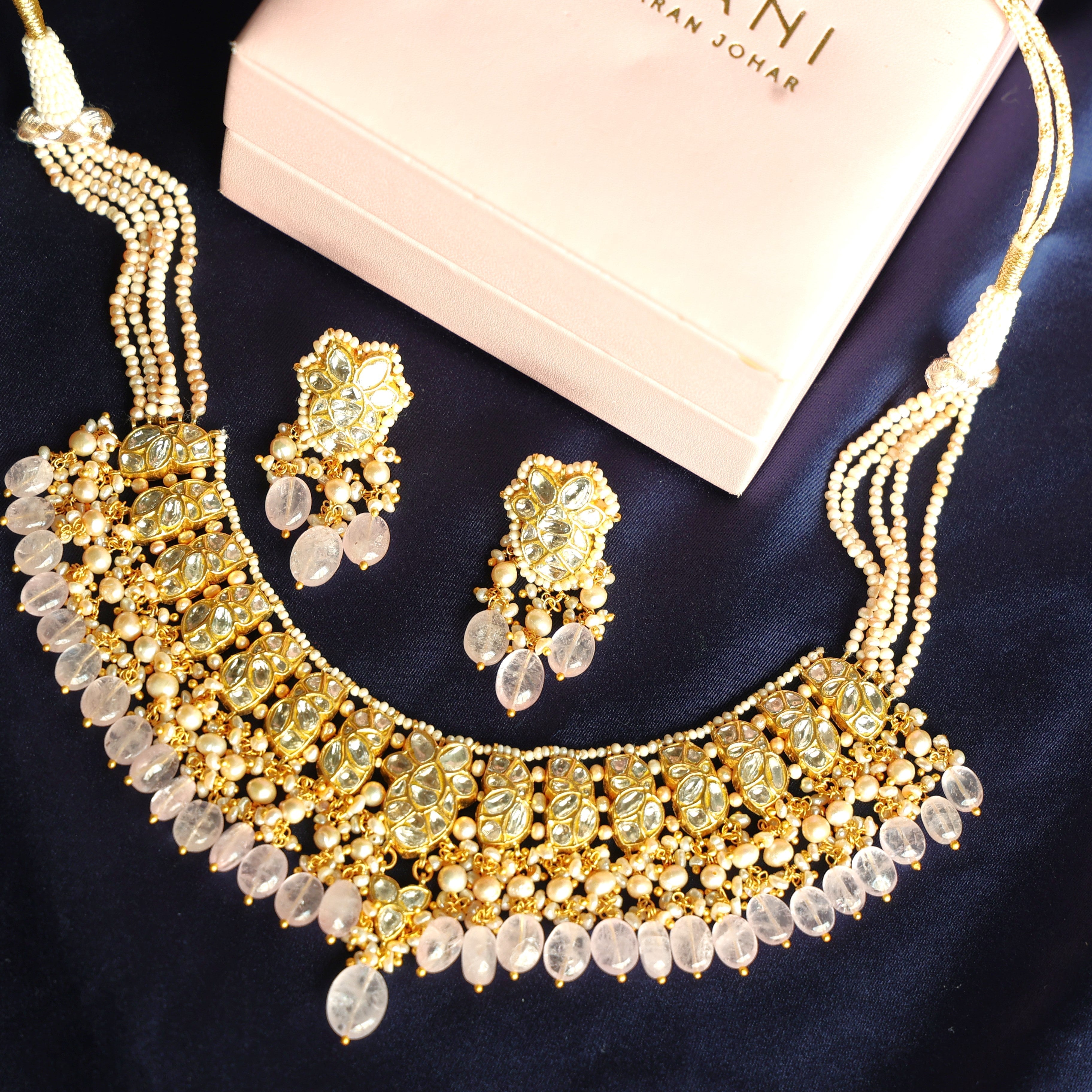 Smitha Necklace And Latika Tops Polki Set