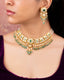 Misbha Necklace And Lipika Long Earrings Polki Set