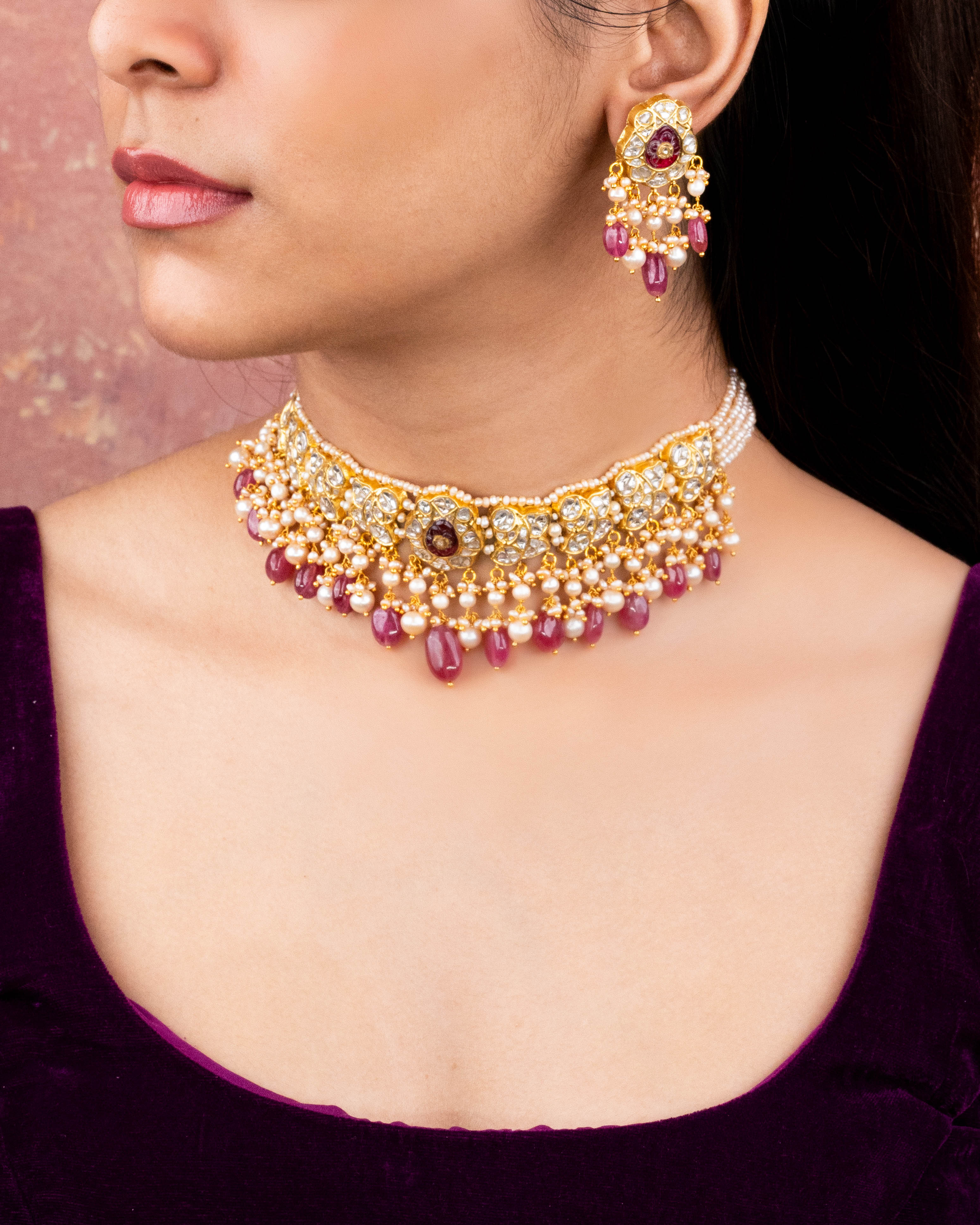Reena Choker And Aishwarya Tops Polki Set