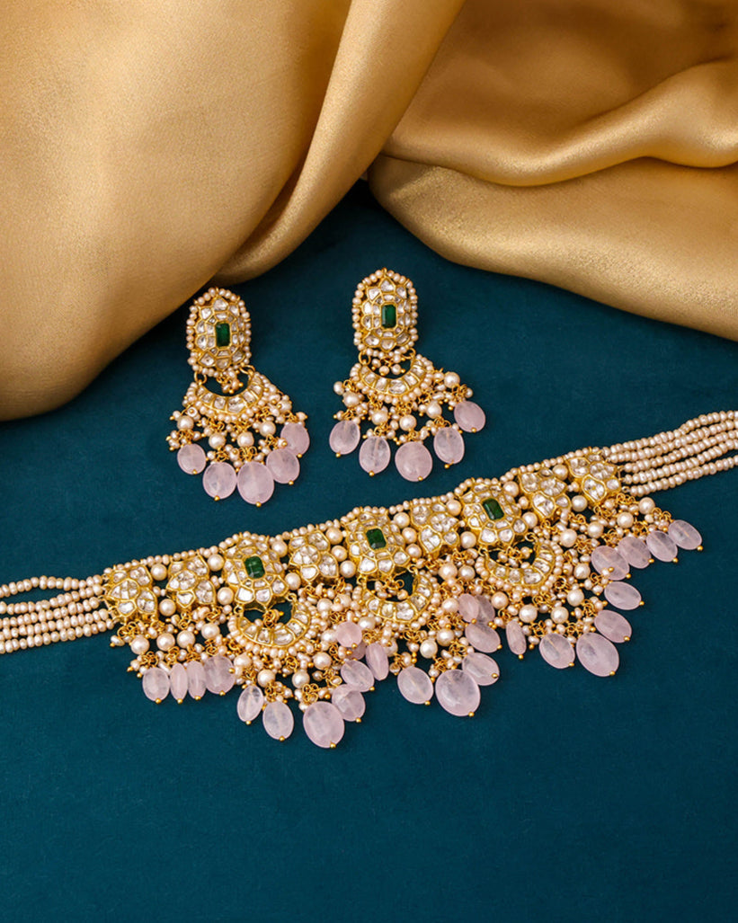 Lilly Choker And Miraya Chandbalis Polki Set
