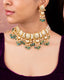 Aachal Necklace And Trayi Long Earrings Polki Set